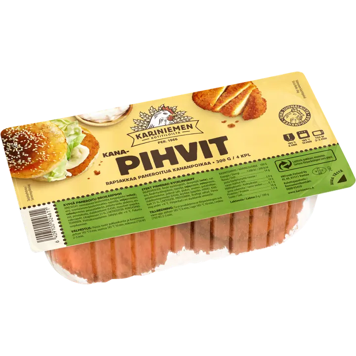 Kariniemen Kananpojan paneroidut pihvit 300g