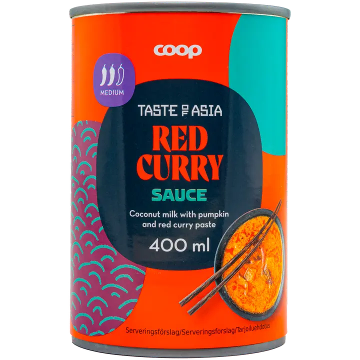 Coop Taste of Asia punaista currytahnaa sisältävä kookosmaito 400 ml