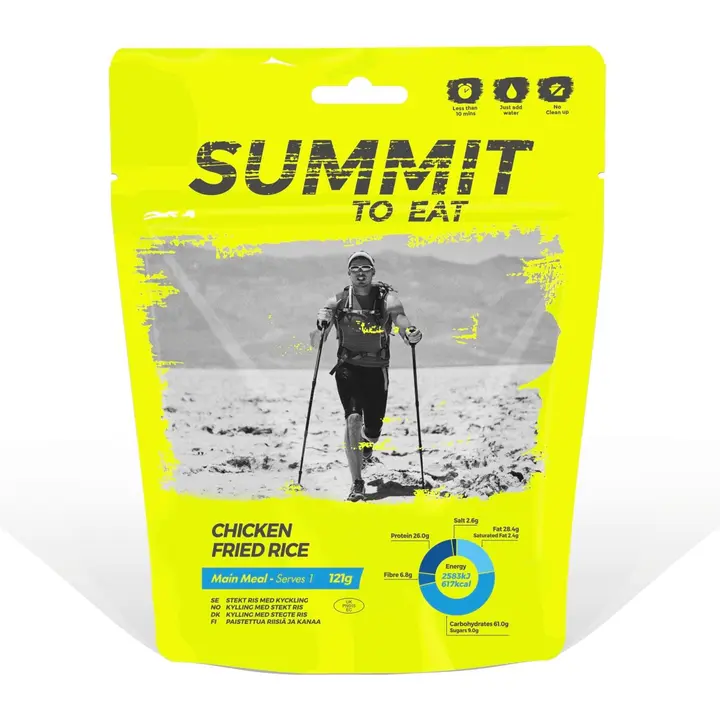 Summit To Eat retkiruoka kanaa paistetulla riisillä