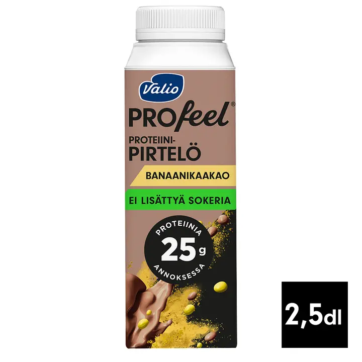 Valio PROfeel® proteiinipirtelö 2,5 dl banaanikaakao laktoositon