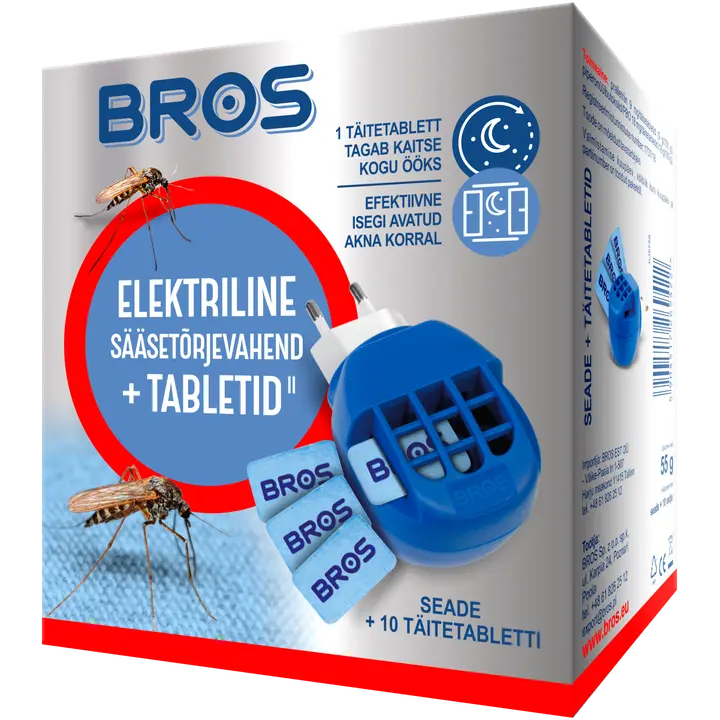 Elektriline sääsetõrje+täiteplaadid Bros 10tk