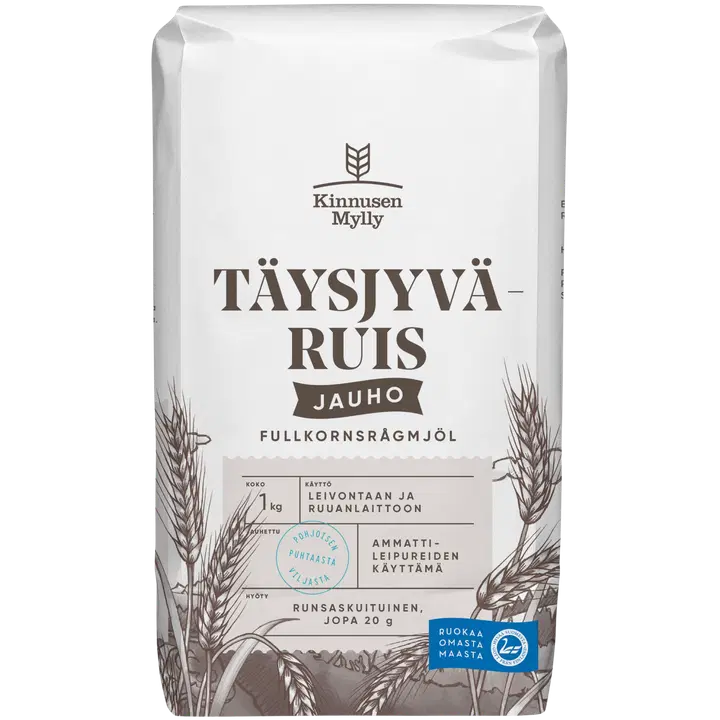 Kinnusen Mylly Täysjyväruisjauho 1 kg