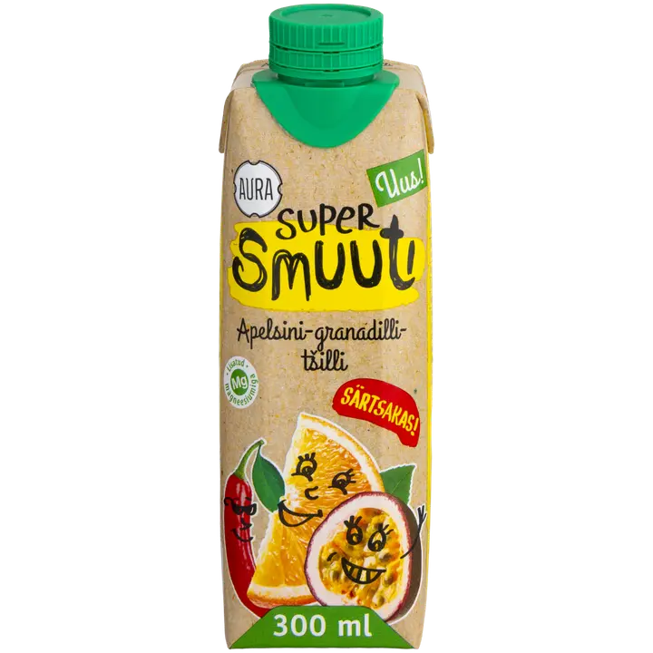 AURA SMOOTHIE Supersmuuti apelsini-granadilli-tšilli 300ml