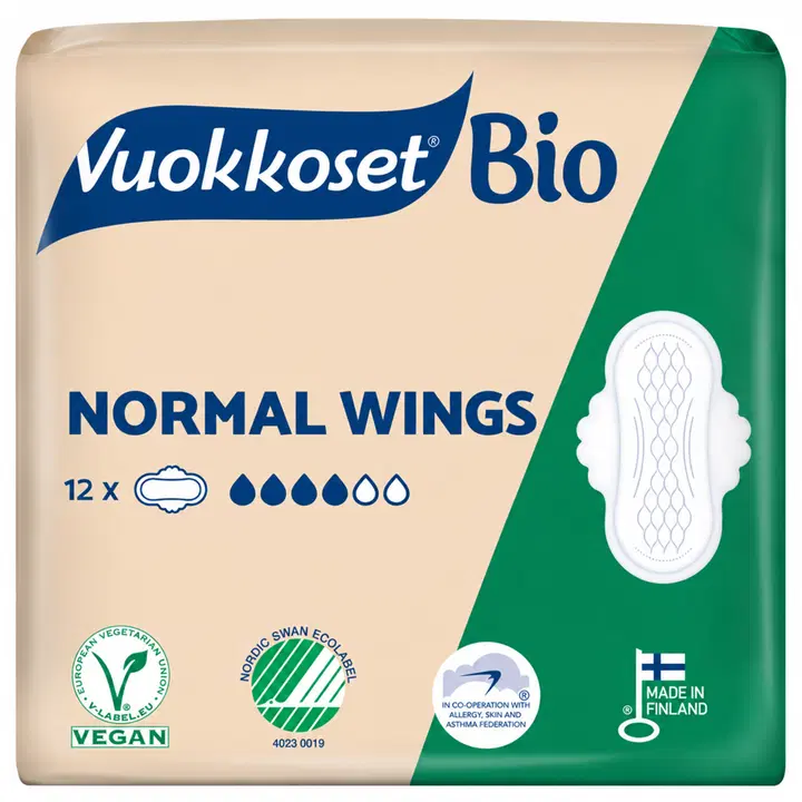 Vuokkoset Bio Normal Wings tunn binda 12 st