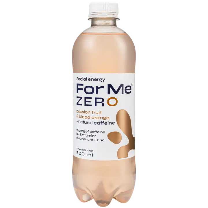 For Me Zero granadilli-ja veriapelsinimaitseline suhkruvaba kofeiinijook 500 ml