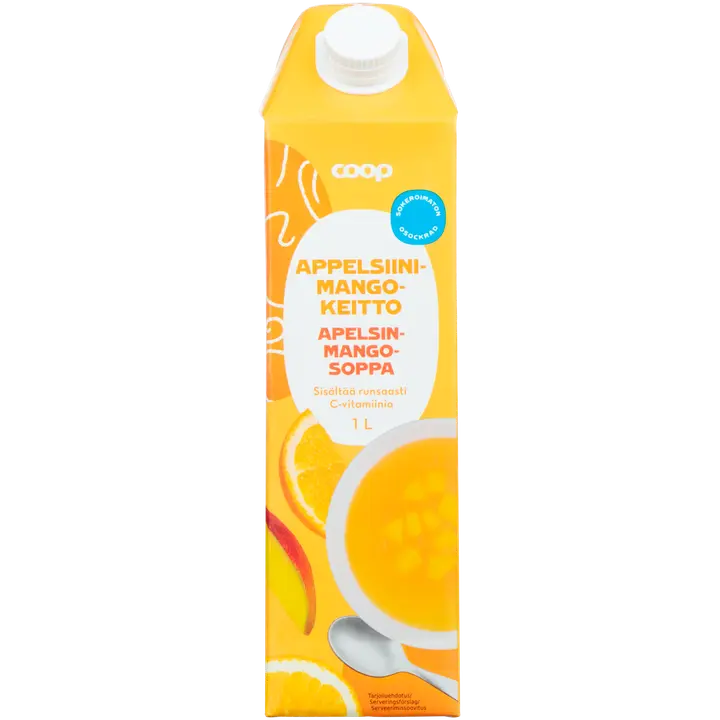 Coop appelsiini-mangokeitto sokeroimaton 1 l