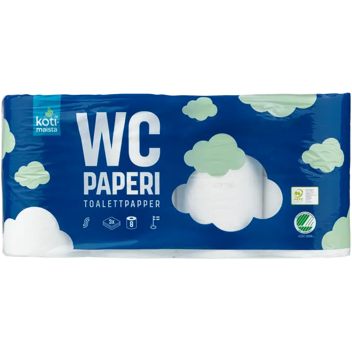 Kotimaista wc-paperi 8rl valkoinen