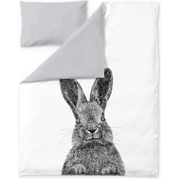 Finlayson Pupu lasten pussilakanasetti musta/valkoinen 120x160+40x60 cm