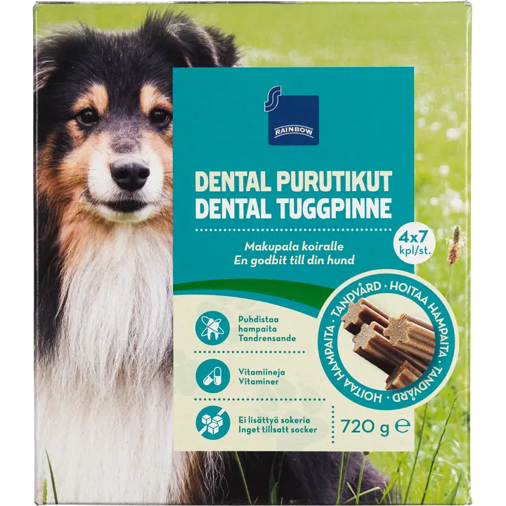 Rainbow 720g Dental purutikut 4x7kpl