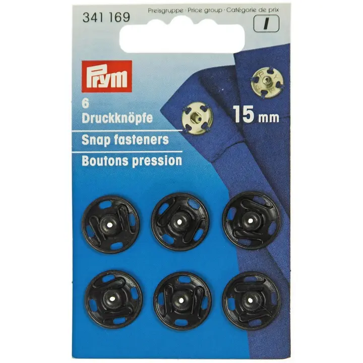 Prym ommeltavat nepparit musta 15mm