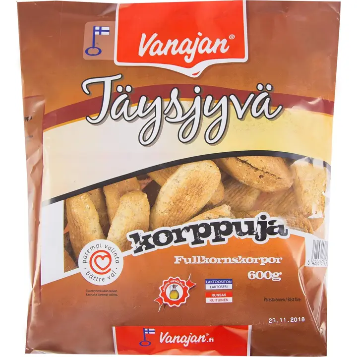 Vanajan Täysjyväkorppu 600g