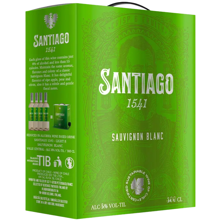 Santiago 1541 Sauvignon Blanc 8 til- % 3 l bib