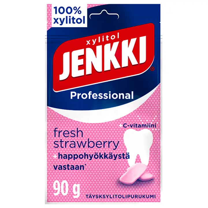 Jenkki Professional Fresh Strawberry +C täysksylitolipurukumi 90g