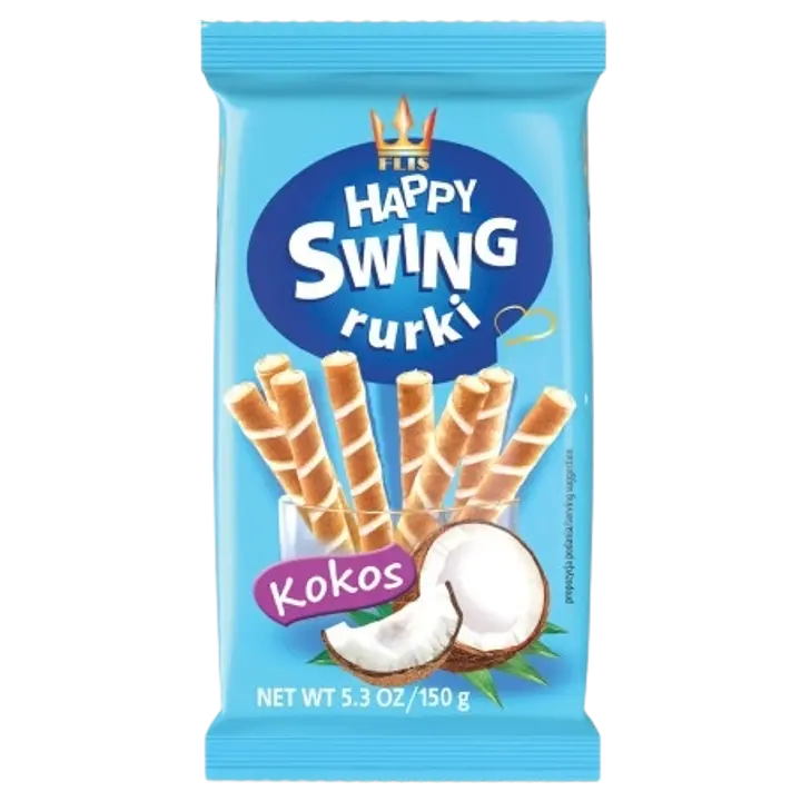 Happy Tubes vahvlirullid kookos 150 g