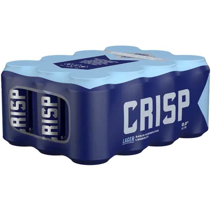 12-pack Crisp Lager alkoholiton olut 0 % tölkki 0,33 L