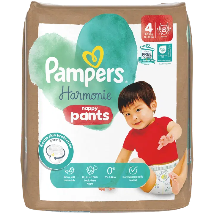 Pampers Harmonie nappy pants S4 9-15 kg 22 kpl vaippa
