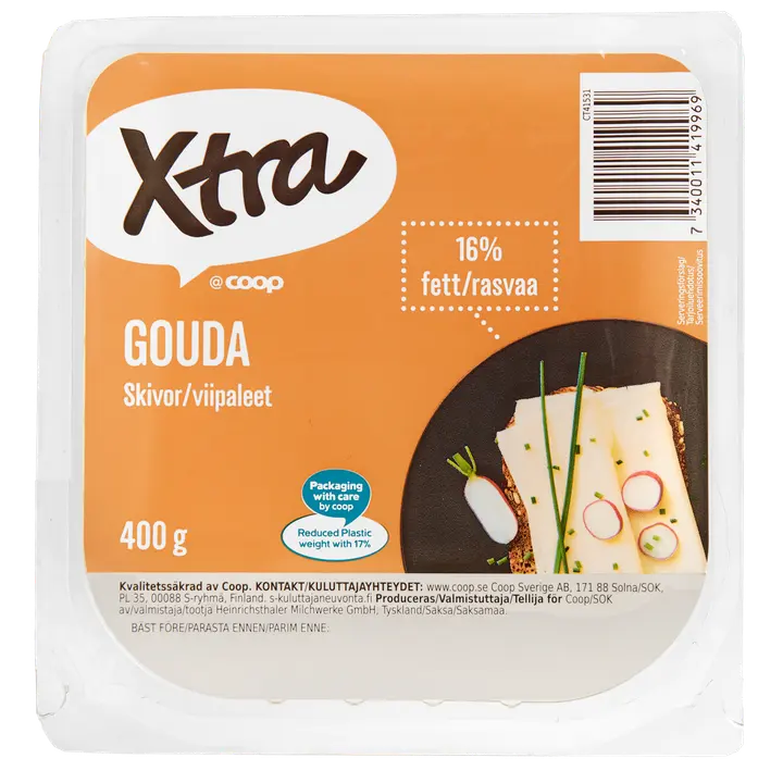 Xtra 400g Gouda juustoviipaleet 16%