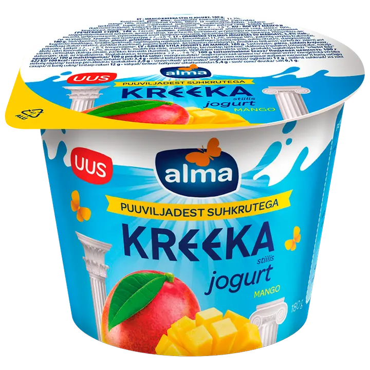 Alma kreeka stiilis jogurt mango puuviljadest suhkrutega 180g