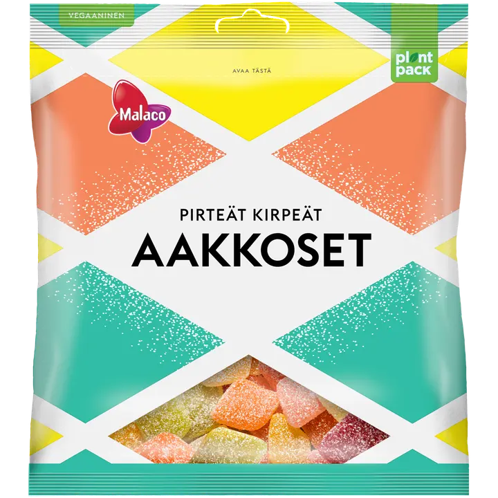 Malaco Aakkoset Pirteät Kirpeät makeissekoitus 280g