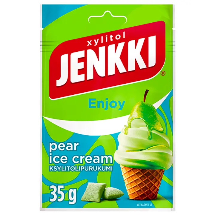 Jenkki Enjoy Pear ice cream ksylitolipurukumi 35g