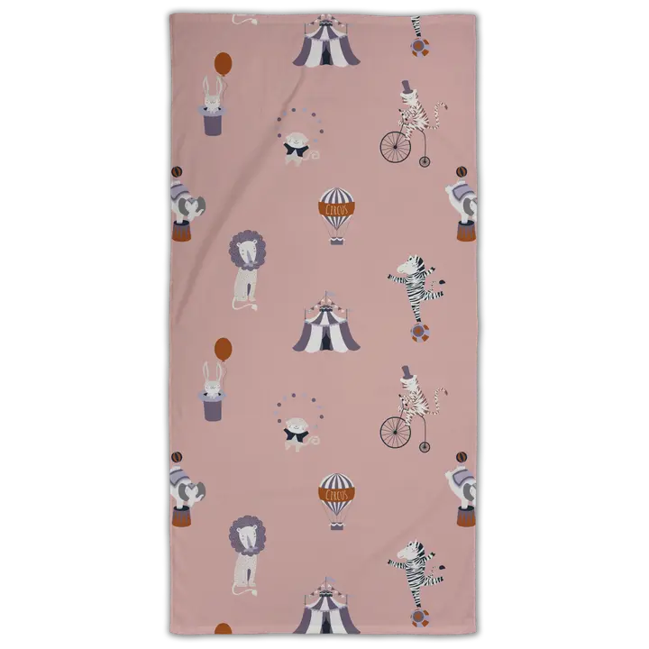 Ciraf lasten kylpypyyhe Sirkus 70x140 cm, roosa