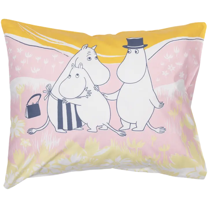 Moomin Arabia Finland tyynyliina Perheen Parissa 50 x 60 cm GOTS