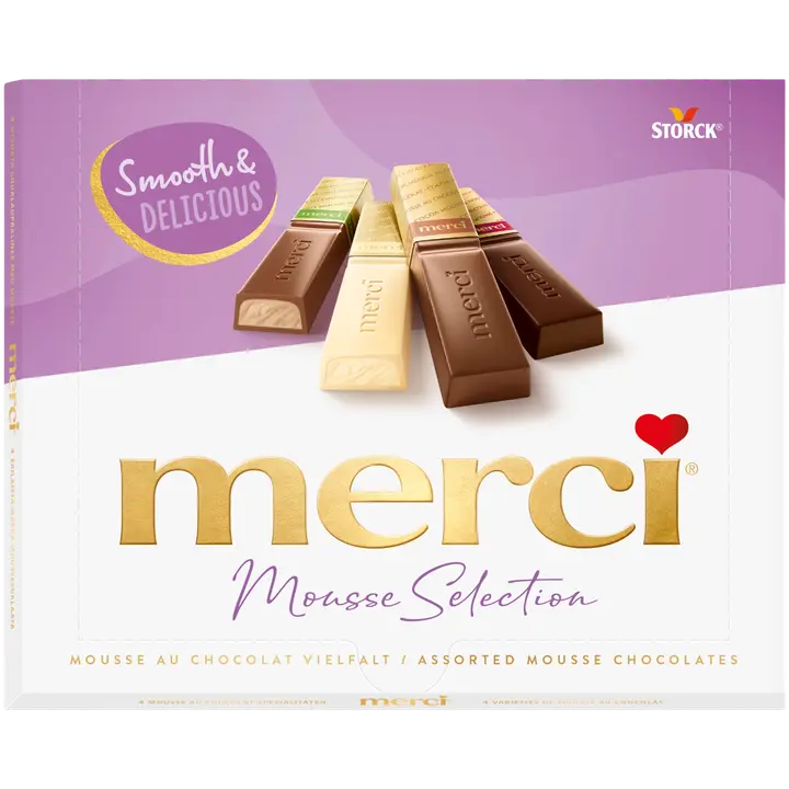 Merci Mousse assortiišokolaad vahustatud kreemja täidisega 210g