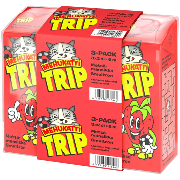 Mehukatti Trip Metsämansikkajuoma 2dl 3-pack
