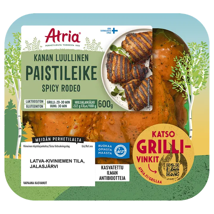 Atria kanan luullinen paistileike spicy rodeo 600g