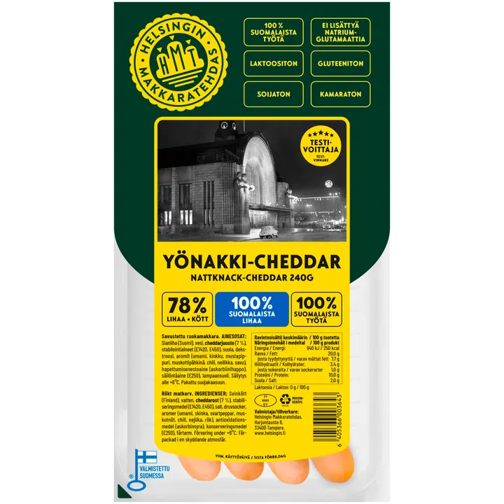Helsingin Makkaratehdas Yönakki-Cheddar 240 g
