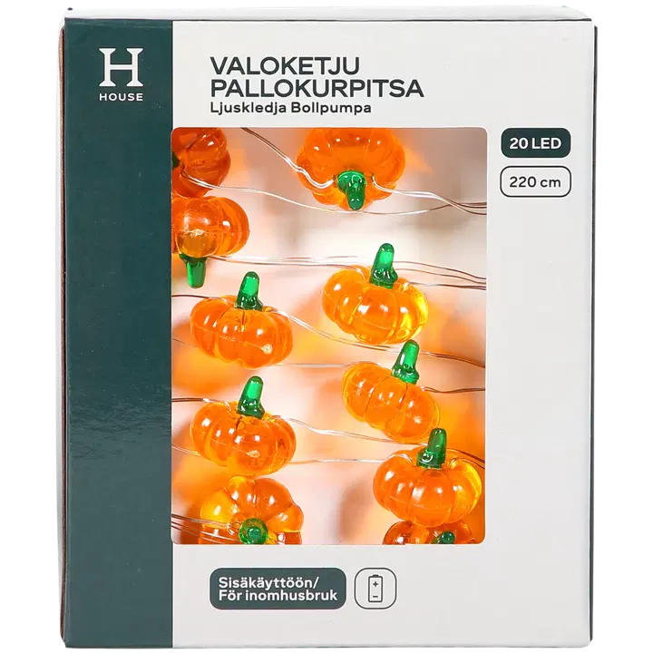 House halloween-valoketju Pallokurpitsa 20 LED