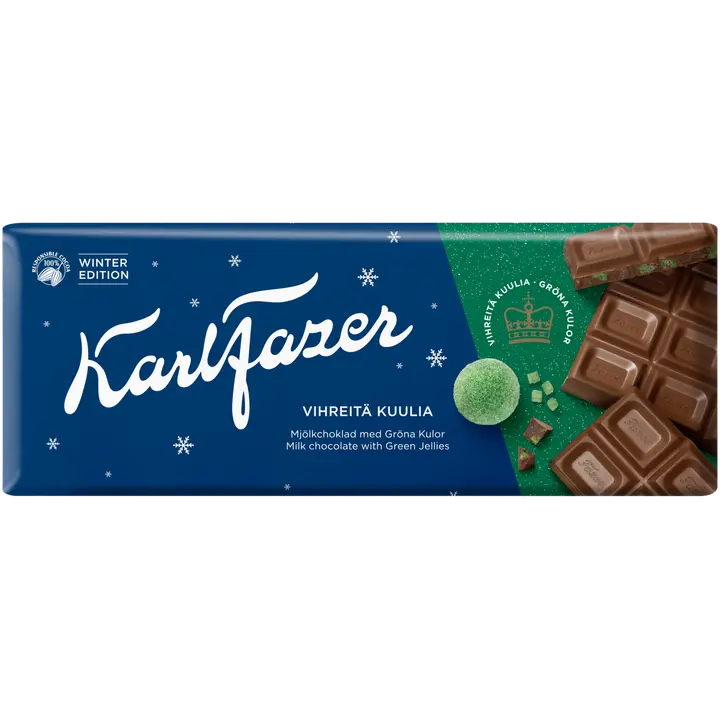 Karl Fazer Vihreitä Kuulia suklaalevy 200g
