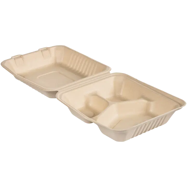 DUNI Ateriarasia 3-lok., 325/90/90 ml, saranakansi, ruskea bagassi, 225 x 200 x 45 mm, 50 kpl/pkt