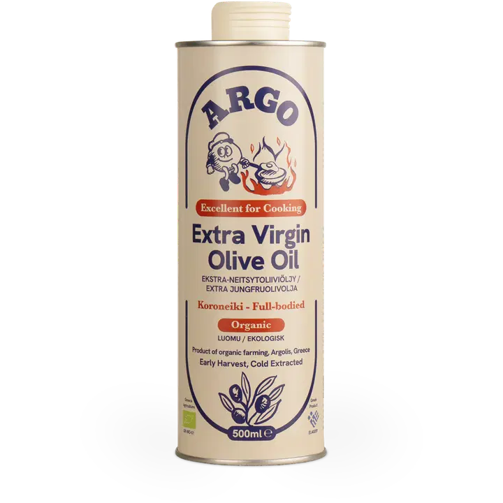 Argo Olives oliiviöljy 100% luomu kylmäpuristettu EVOO – Koroneiki (500ml)