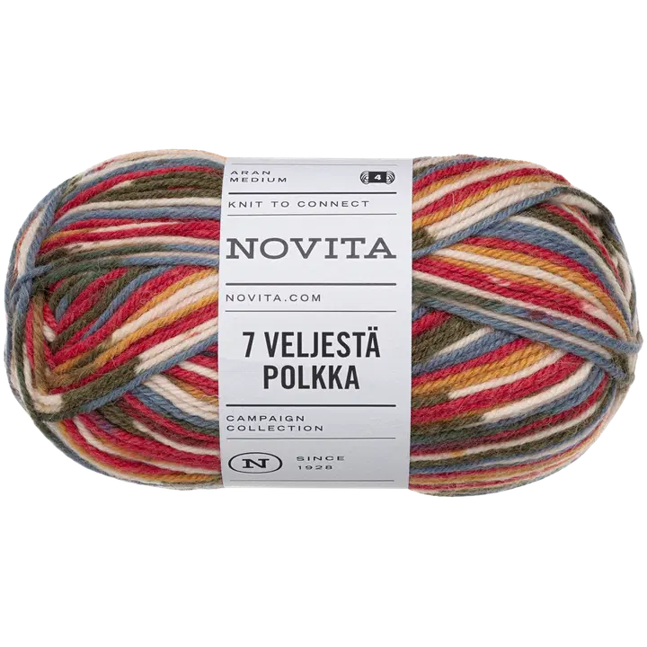 Novita lanka 7 Veljestä Polkka 100g aatto 8021