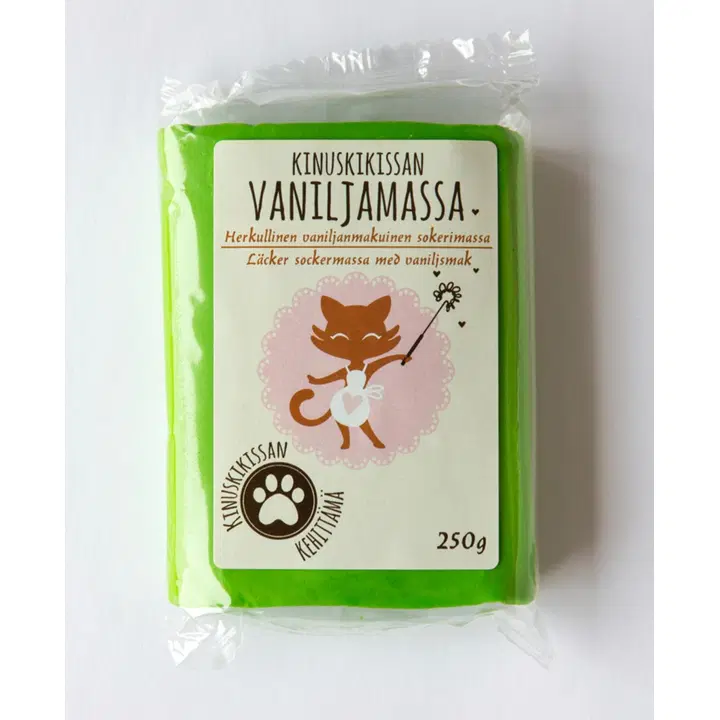 Kinuskikissa ruohonvihreä vaniljamassa 250g