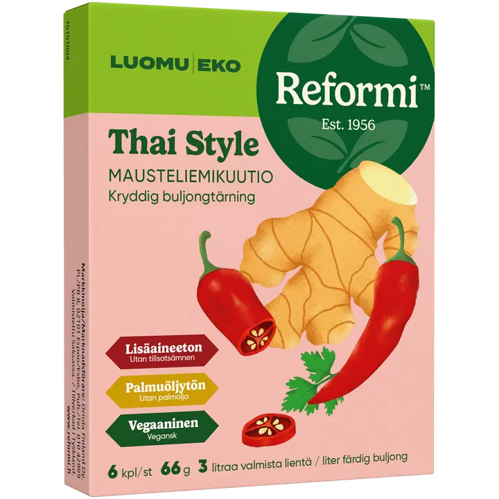 Reformi luomu ökoloogilised taipärased puljongikuubikud, 66 g (6 tk)