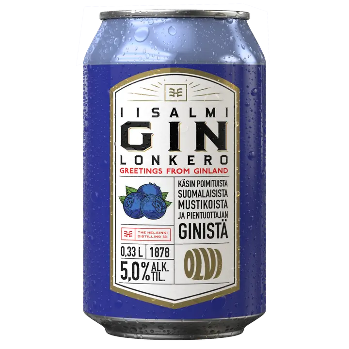 OLVI Iisalmi Mustikka GIN lonkero 5,0 % 0,33 l tlk