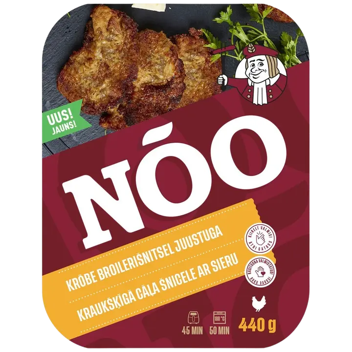 Nõo Krõbe Broilerišnitsel Juustuga 440 G