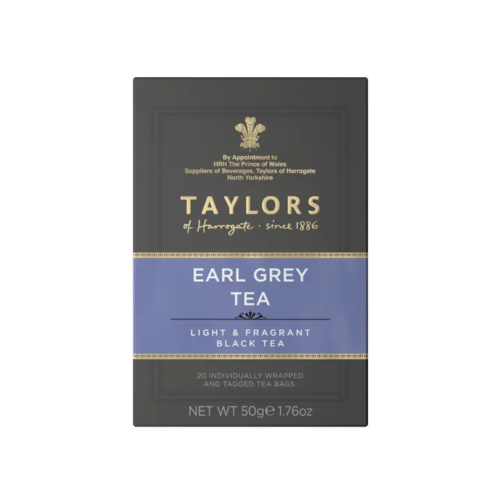 Taylors of Harrogate Earl Grey musta pussitee 20ps
