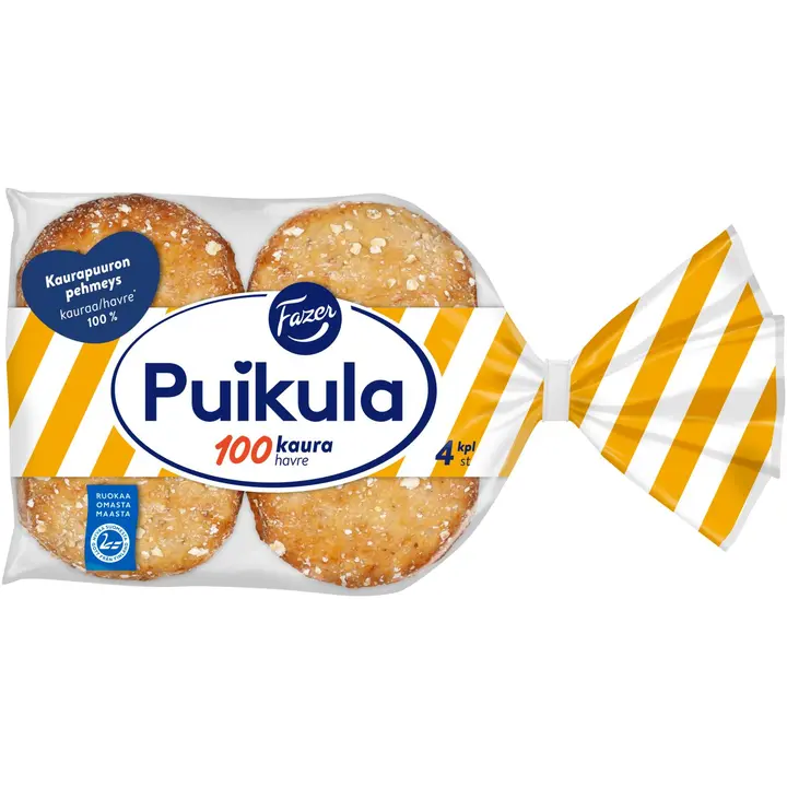 Fazer Puikula 100Kaura 4kpl 220g, kauraleipä