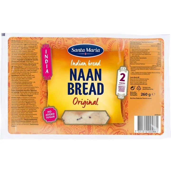 Santa Maria Naan Bread Original Naanleipä 2 kpl 260 g