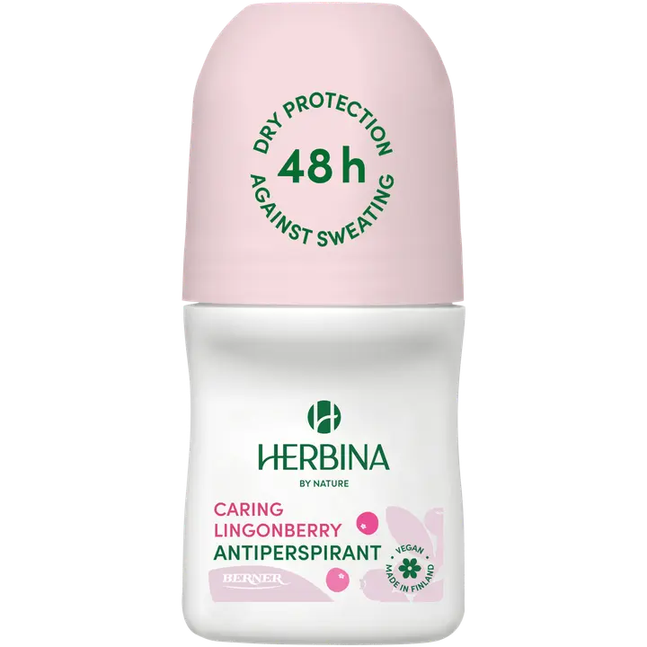 Herbina 50ml antiperspirantti roll-on Caring Lingonberry