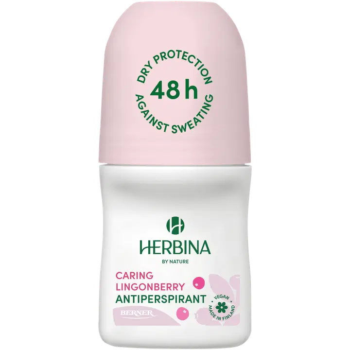 Herbina 50ml antiperspirantti roll-on Caring Lingonberry