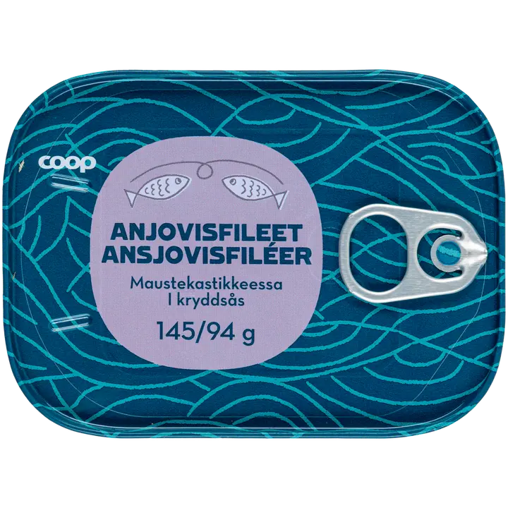 Coop anjovisfileet maustekastikkeessa 145/94 g