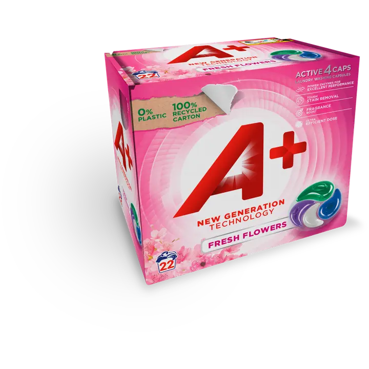 A+ Active4 Caps Fresh Flowers pyykinpesukapselit 22kpl