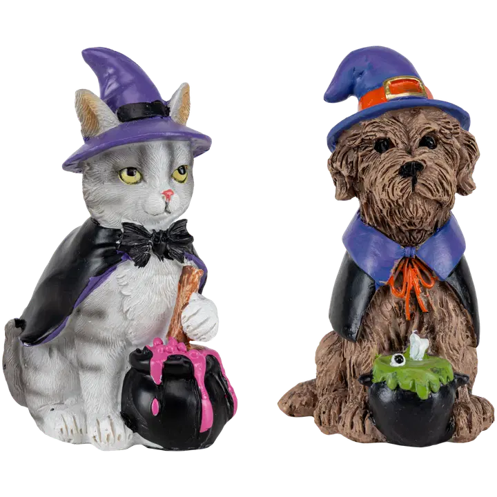 Borddekoration katt/hund 11 cm, olika