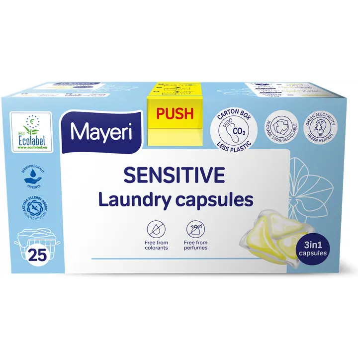 Mayeri sensitive pyykinpesukapseli 25 kpl
