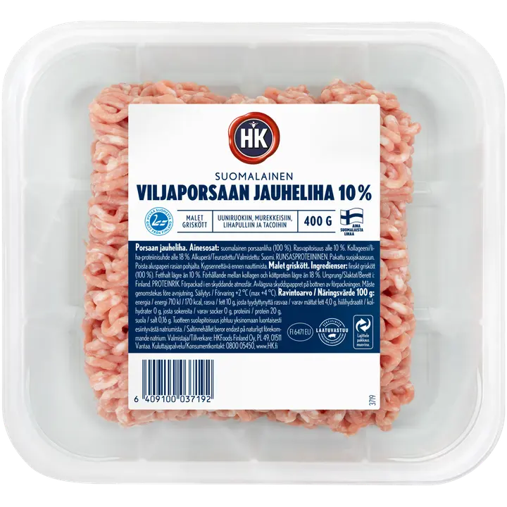 HK Viljaporsaan jauheliha 10% 400g