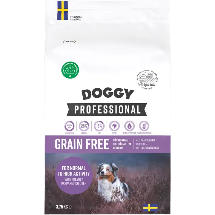 Doggy Professional Grain Free viljaton kananmakuinen  koiranruoka 3,75kg